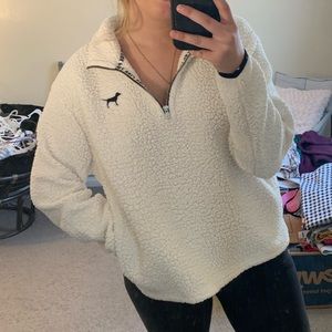 PINK sherpa quarter zip